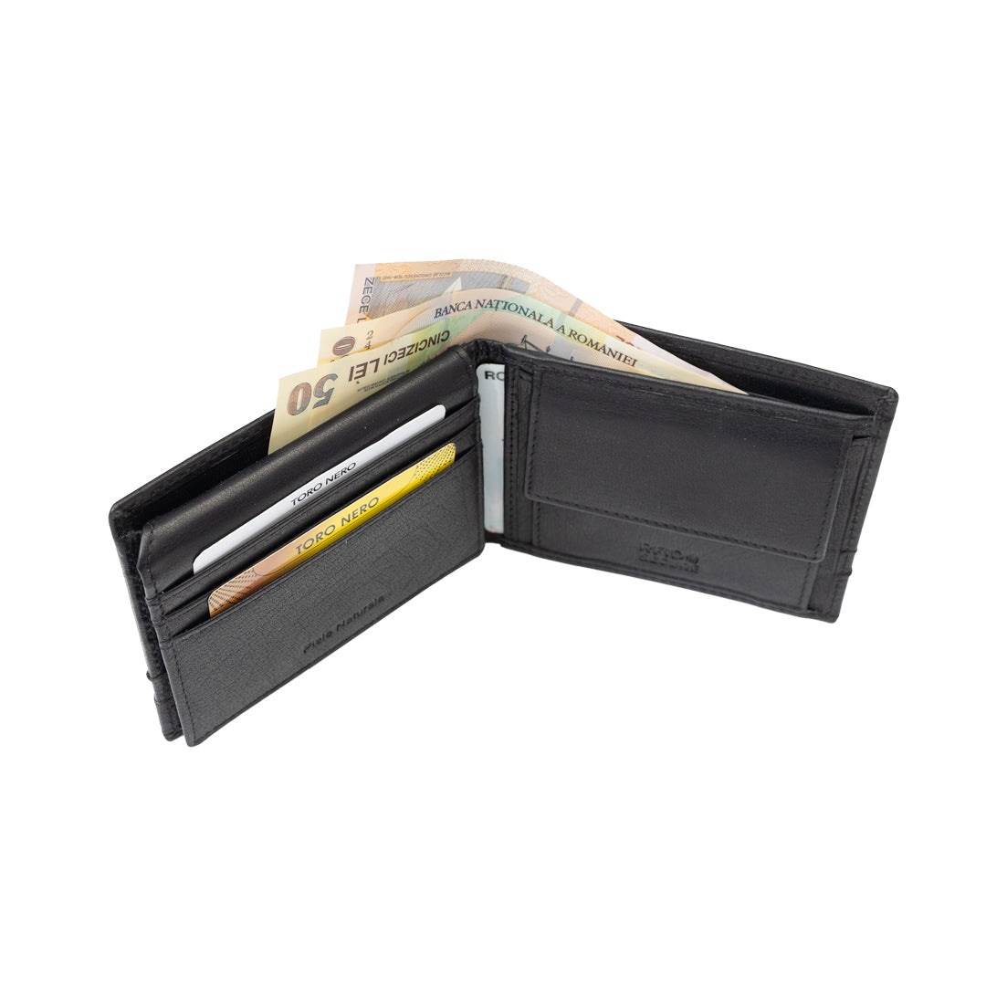 Muški novčanik od prirodne crne kože Andy, RFID zaštita