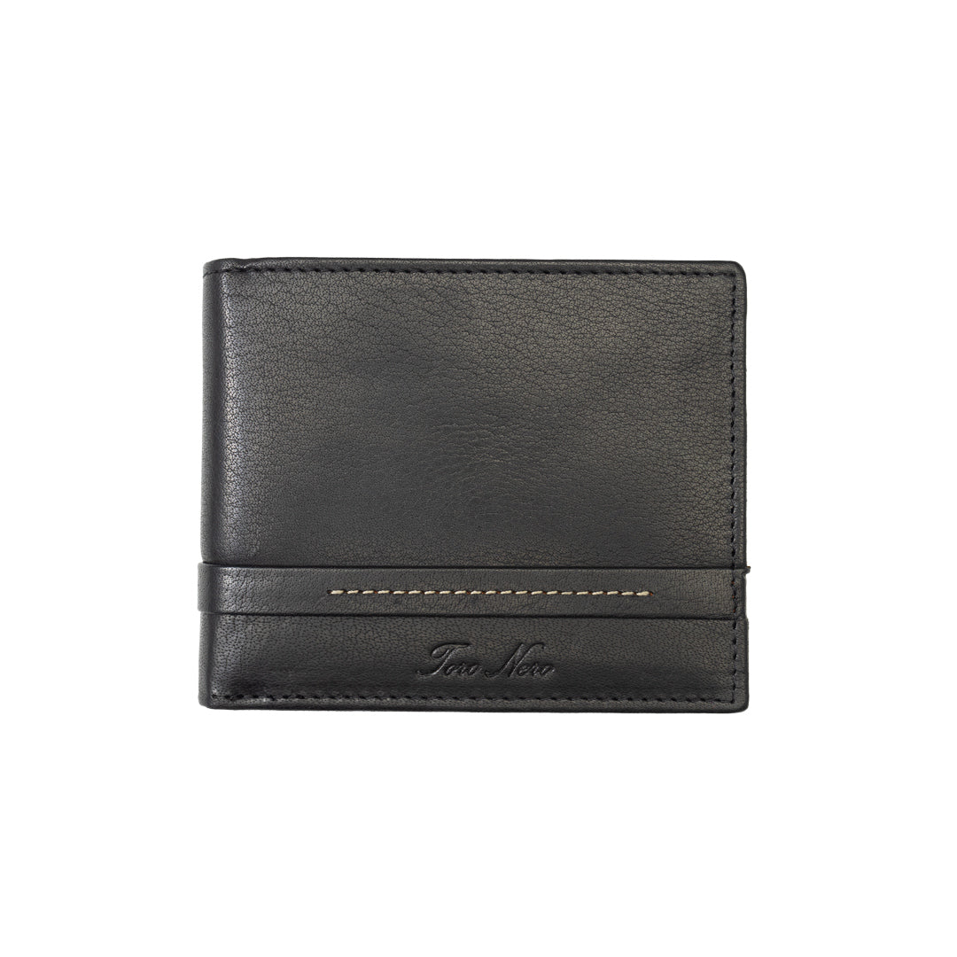 Cartera de hombre de cuero genuino negro Andy, protección RFID