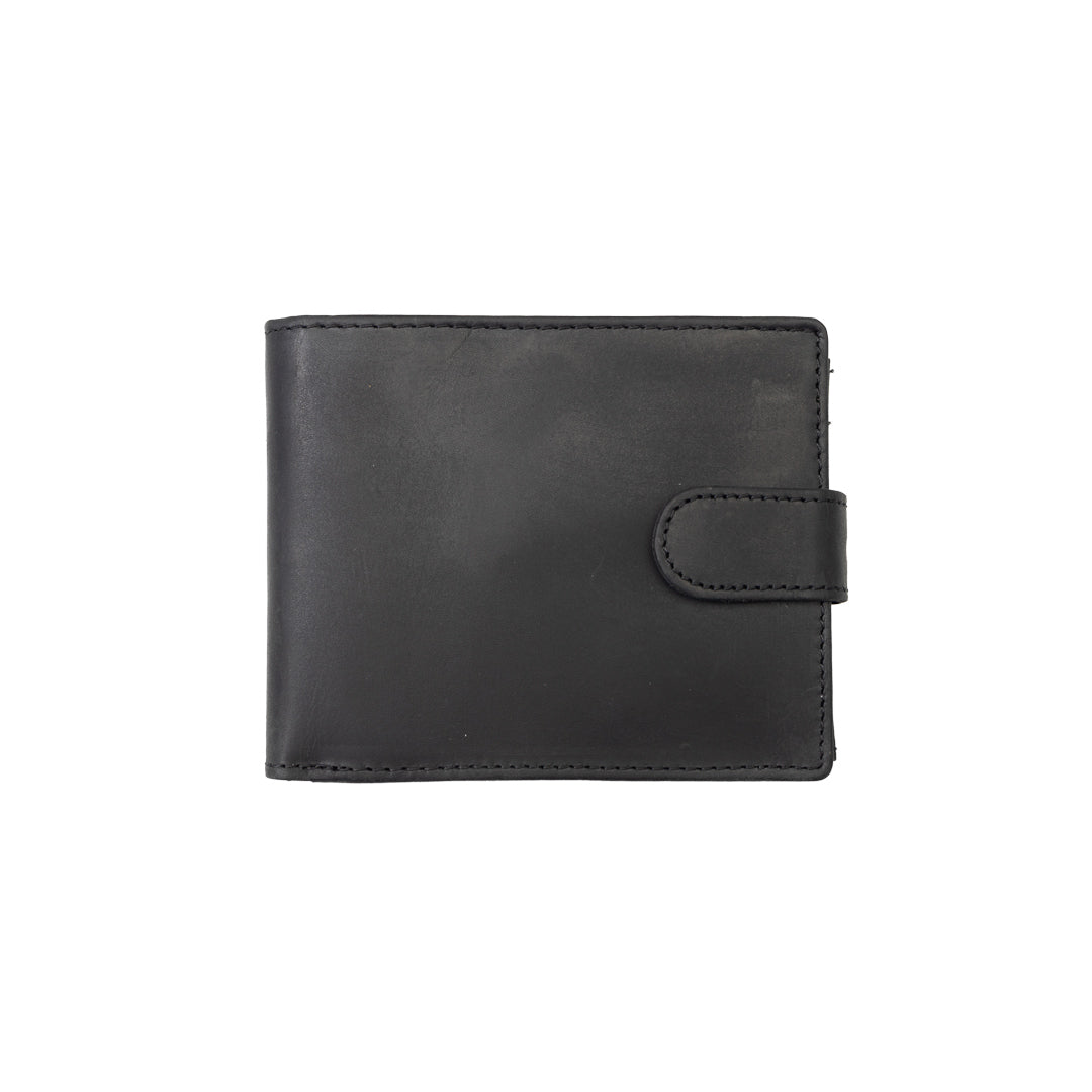 Cartera de hombre de cuero genuino negro POIL