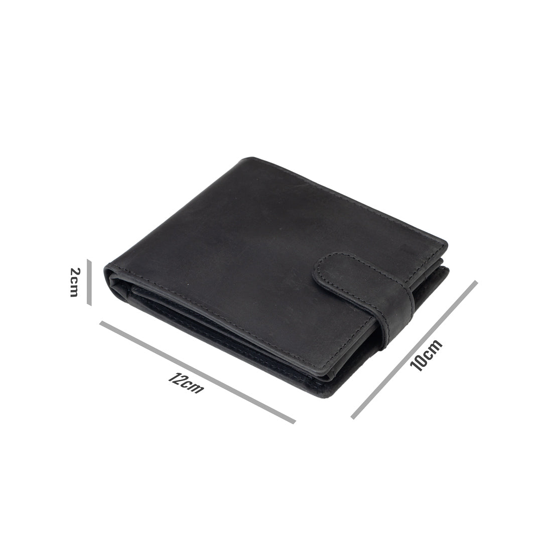 Cartera de hombre de cuero genuino negro POIL