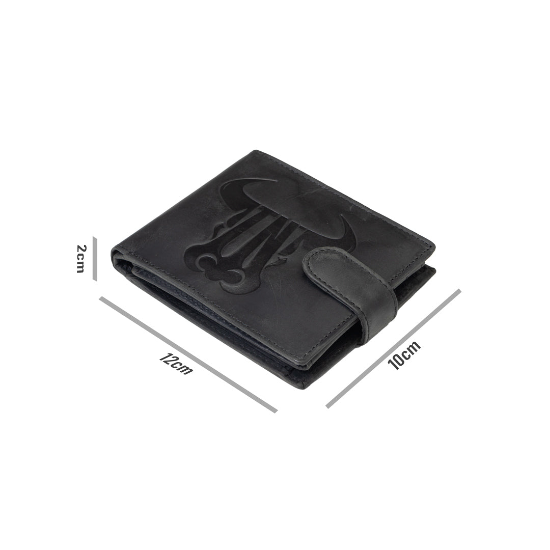 Cartera de piel natural negra para hombre marca Toro