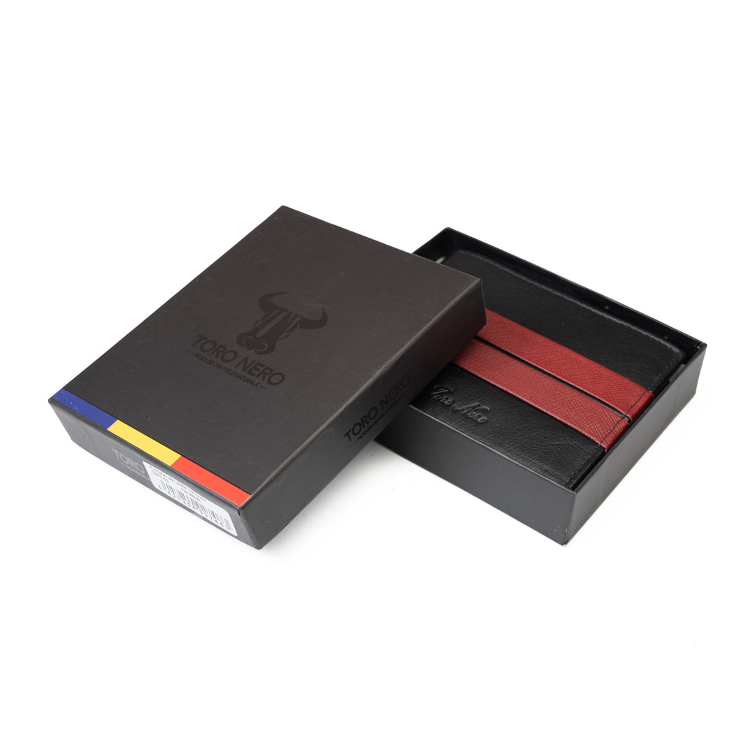 Portafoglio da uomo in pelle naturale nero Carol, protezione RFID