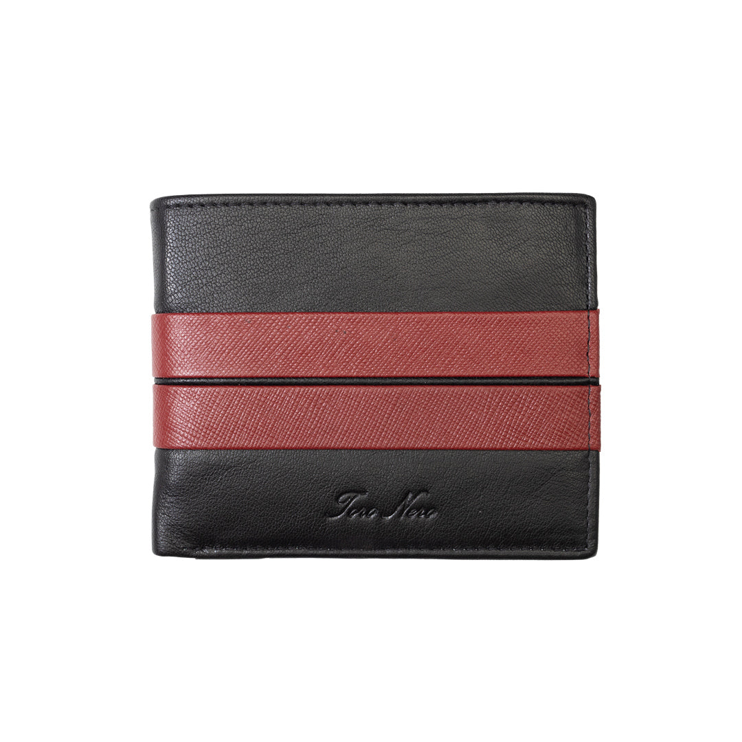 Cartera de hombre de cuero genuino negro Carol, protección RFID