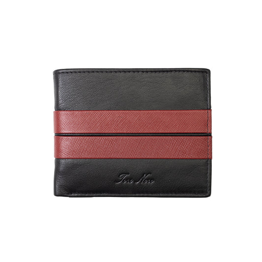 Cartera de hombre de cuero genuino negro Carol, protección RFID