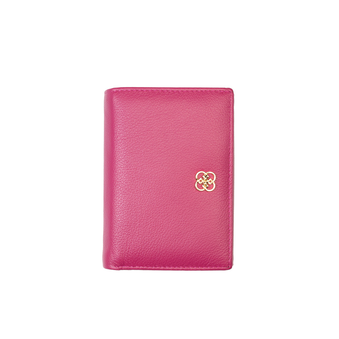 Cartera de mujer de piel natural fucsia-detail Little