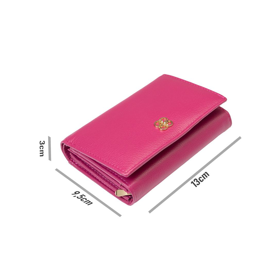Cartera de mujer de piel natural fucsia-detail Little