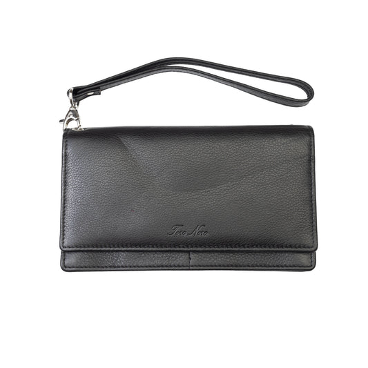Billetera de mujer de cuero natural negro Chiara, protección Rfid