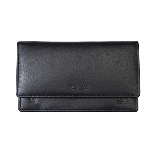 Cartera de mujer de piel natural negra Cloudy, protección RFID