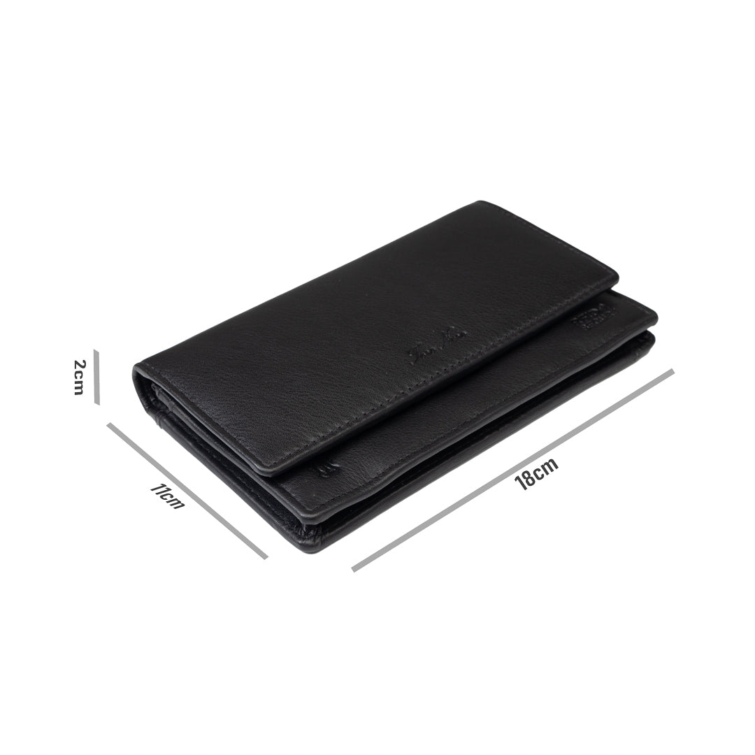 Cartera de mujer de piel natural negra Cloudy, protección RFID