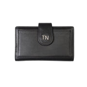 Cartera de mujer de piel auténtica negra Mia, protección RFID
