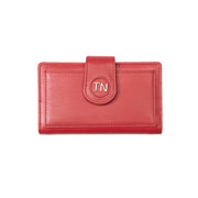 Billetera de mujer de cuero natural rojo Mia, protección RFID