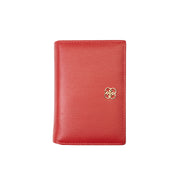 Cartera de mujer de piel natural roja-detalle Little