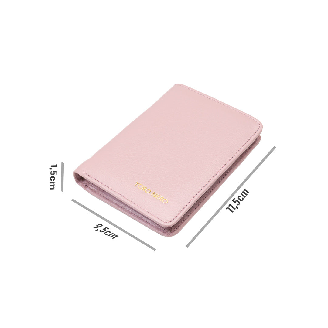 Portofel femei din piele naturala roz deschis Denisa