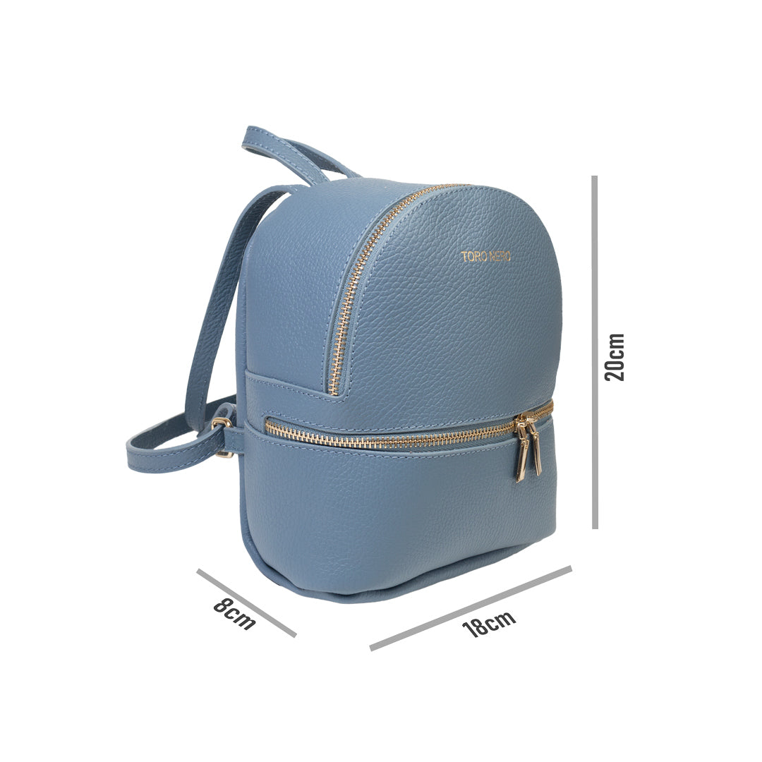 Mochila de piel natural azul Teen Spirit para mujer