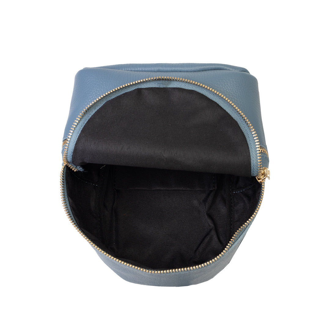 Sac à dos femme en cuir véritable bleu Teen Spirit
