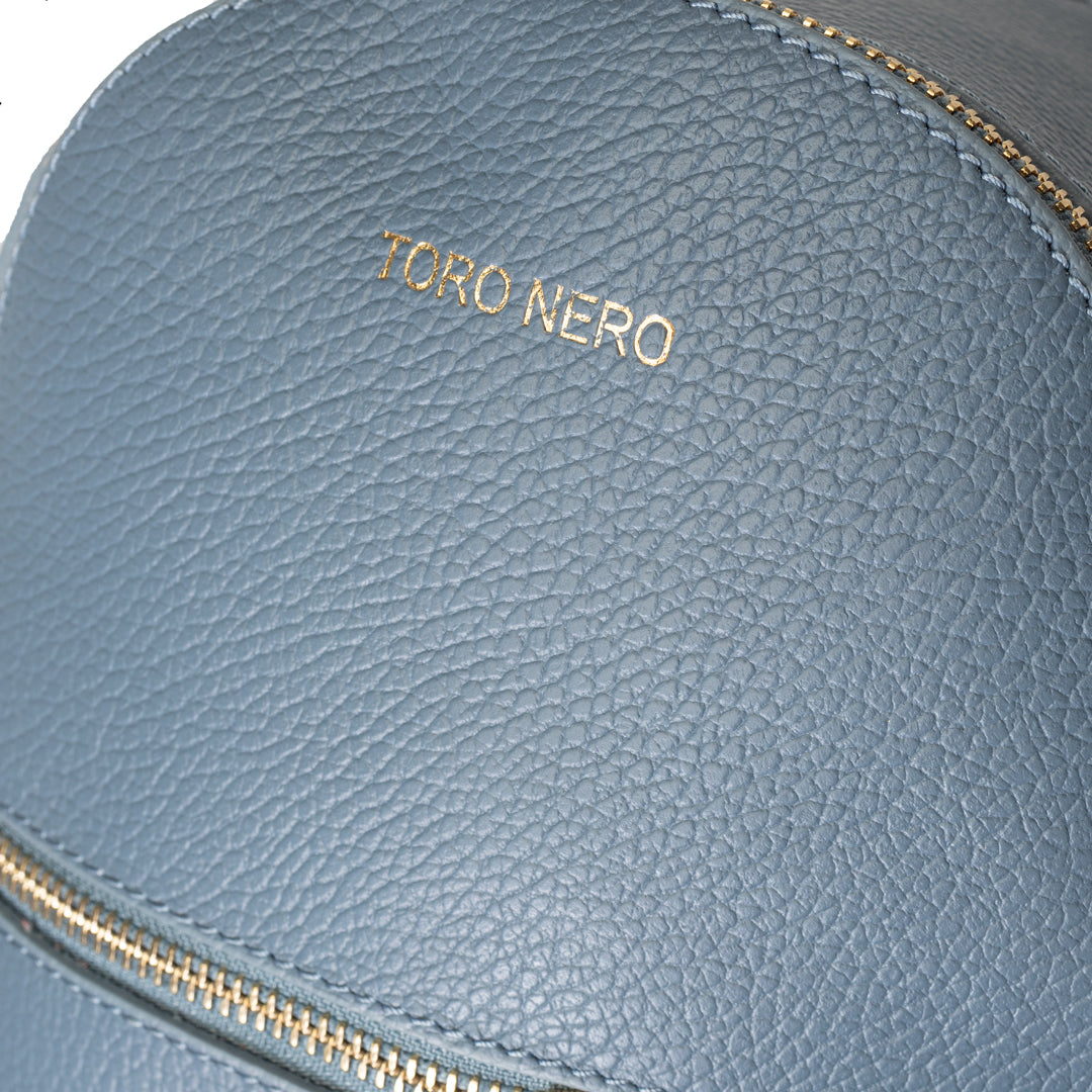 Sac à dos femme en cuir véritable bleu Teen Spirit