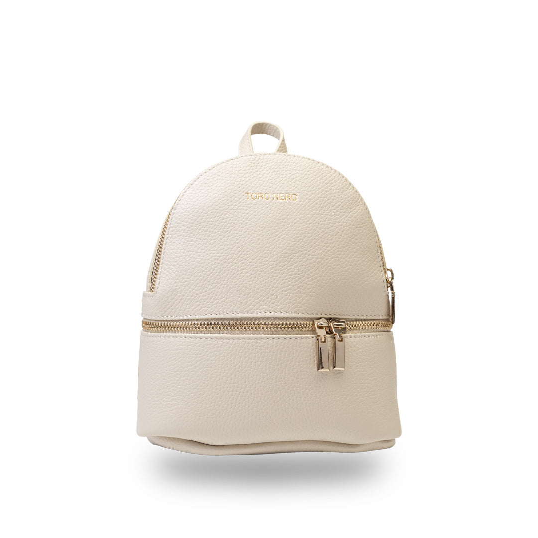 Mochila de piel natural beige Teen Spirit para mujer