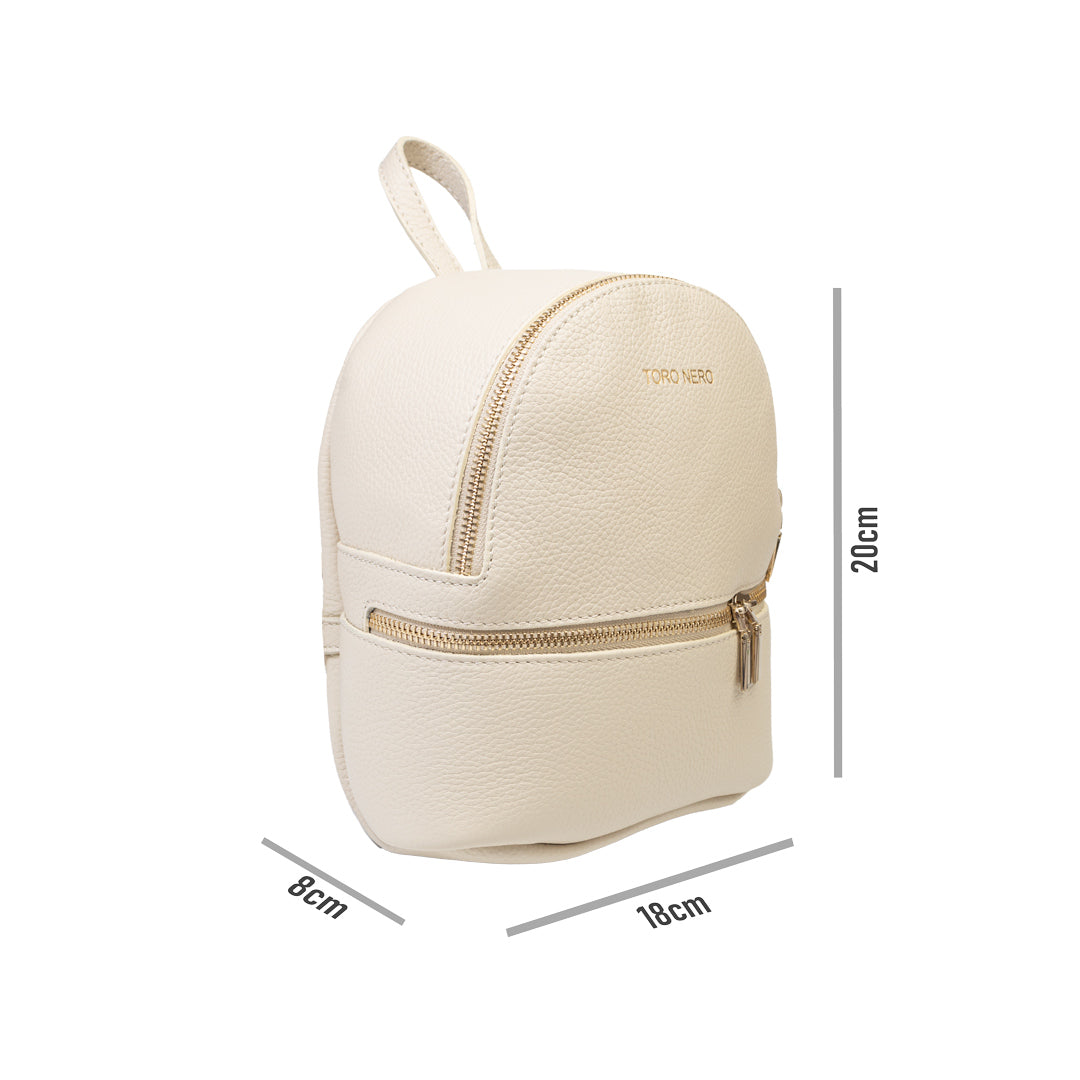 Mochila de piel natural beige Teen Spirit para mujer