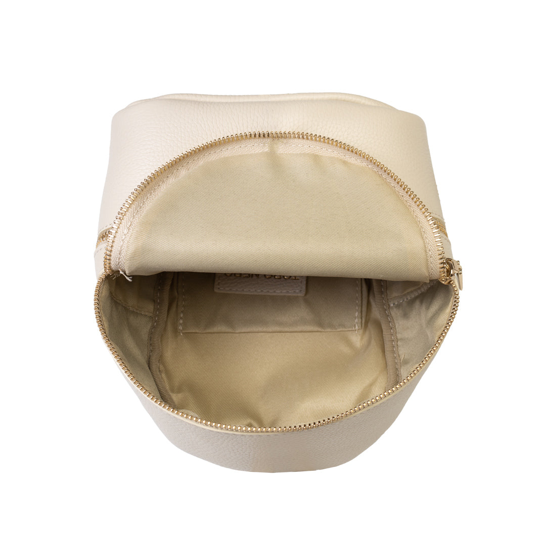 Mochila de piel natural beige Teen Spirit para mujer