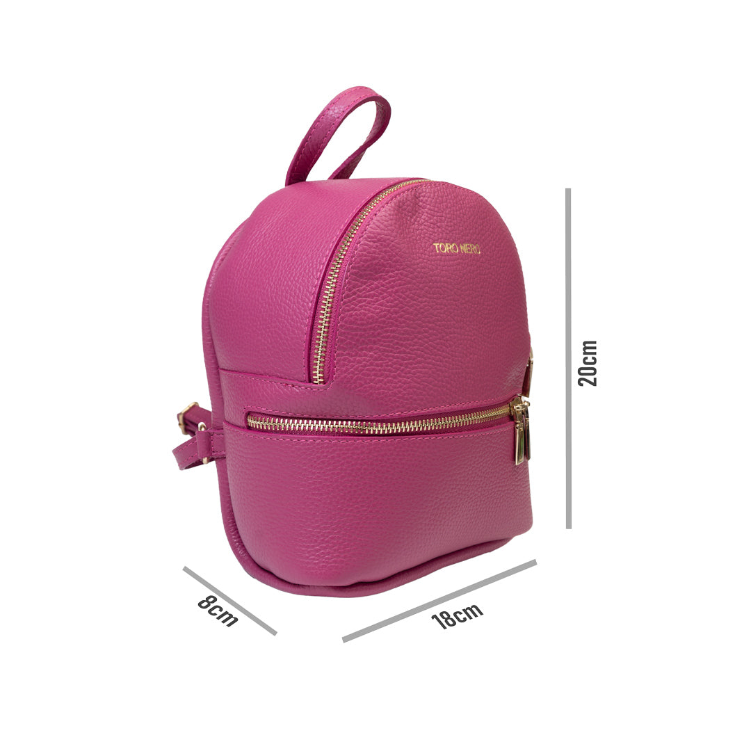 Mochila de piel natural fucsia para mujer Teen Spirit