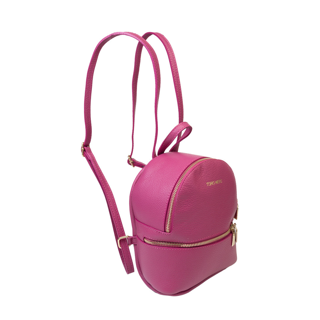 Mochila de piel natural fucsia para mujer Teen Spirit