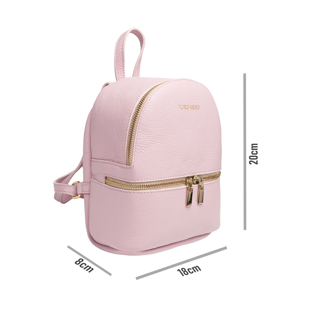 Mochila de piel natural lila para mujer Teen Spirit