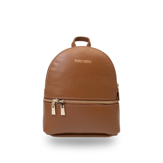 Mochila de piel natural marrón para mujer Teen Spirit