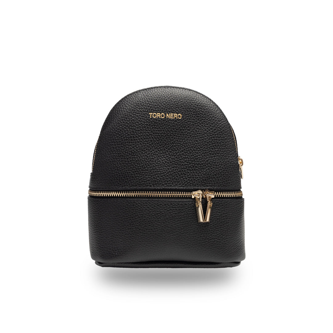 Mochila de piel natural negra Teen Spirit para mujer