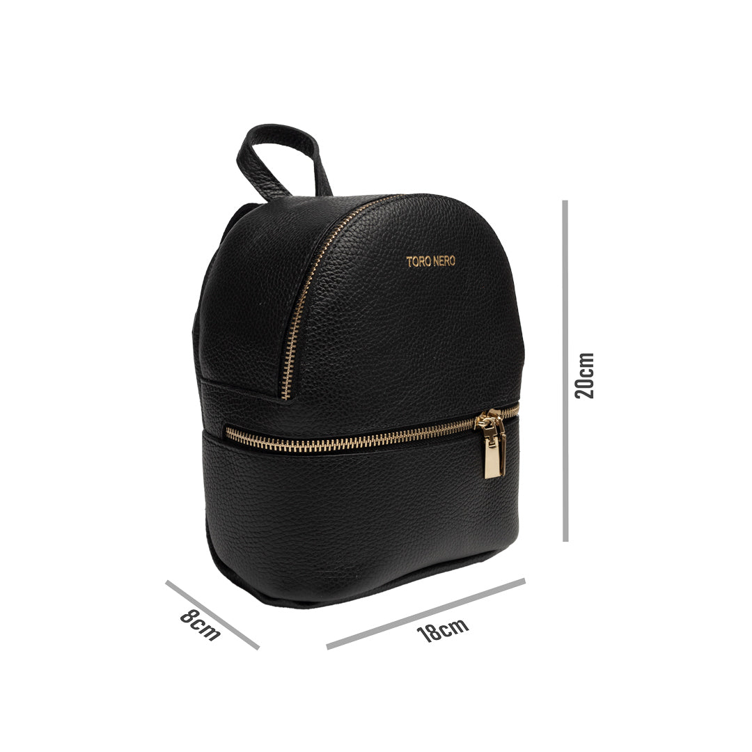 Mochila de piel natural negra Teen Spirit para mujer