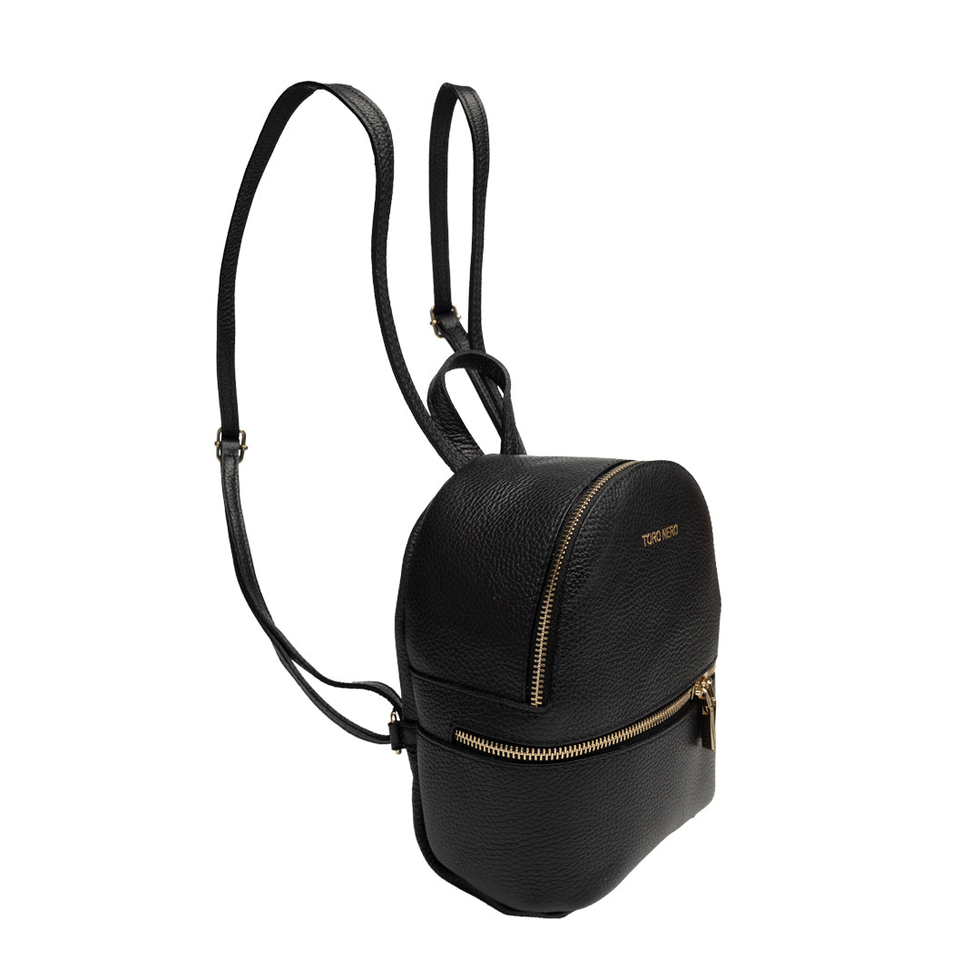 Mochila de piel natural negra Teen Spirit para mujer