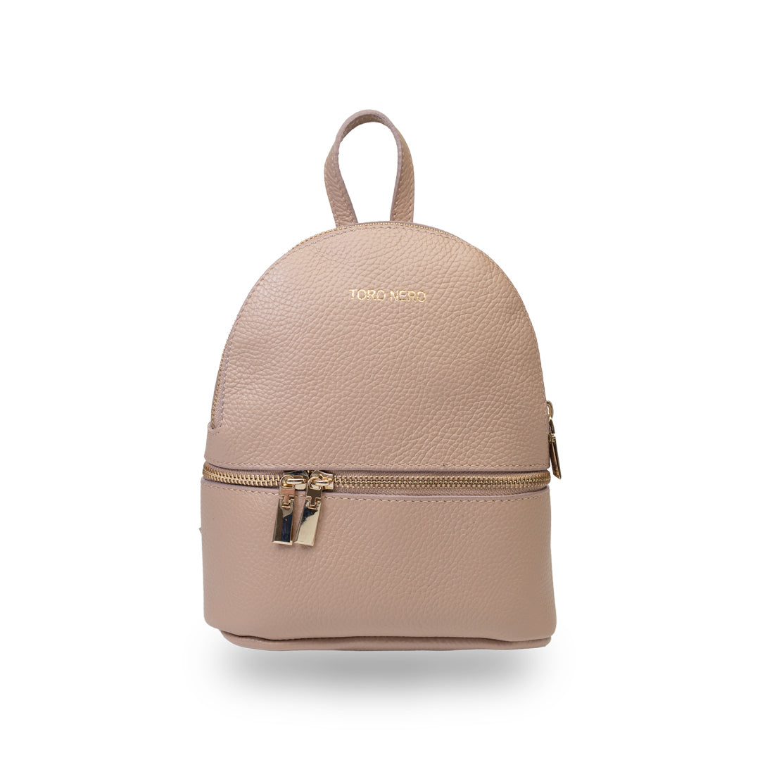 Mochila de piel natural rosa palo para mujer Teen Spirit