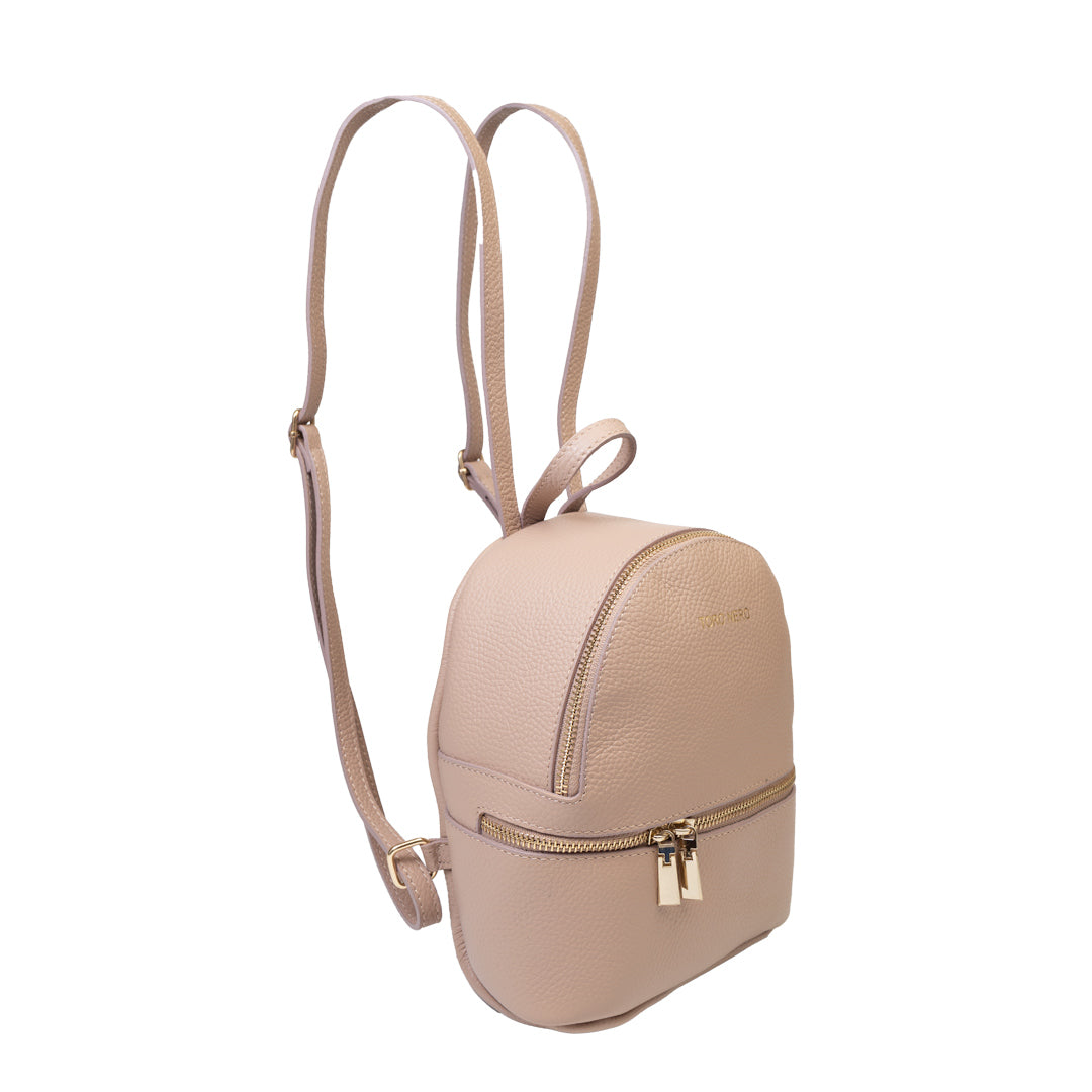 Mochila de piel natural rosa palo para mujer Teen Spirit