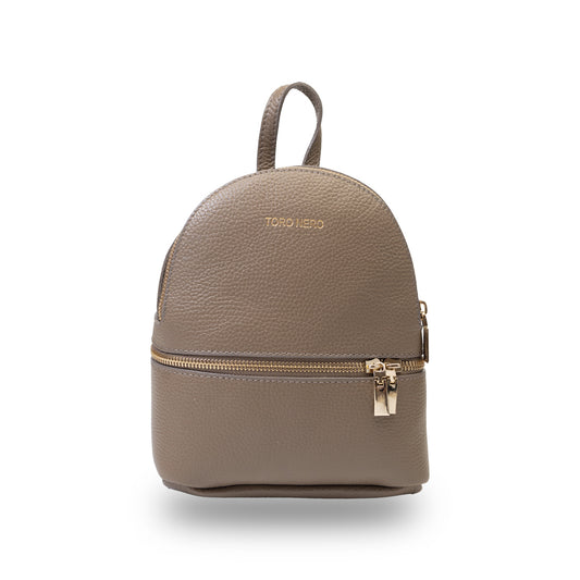 Zaino da donna in vera pelle color talpa Teen Spirit