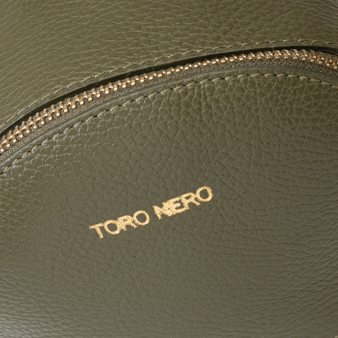 Mochila de mujer de piel auténtica verde militar Teen Spirit