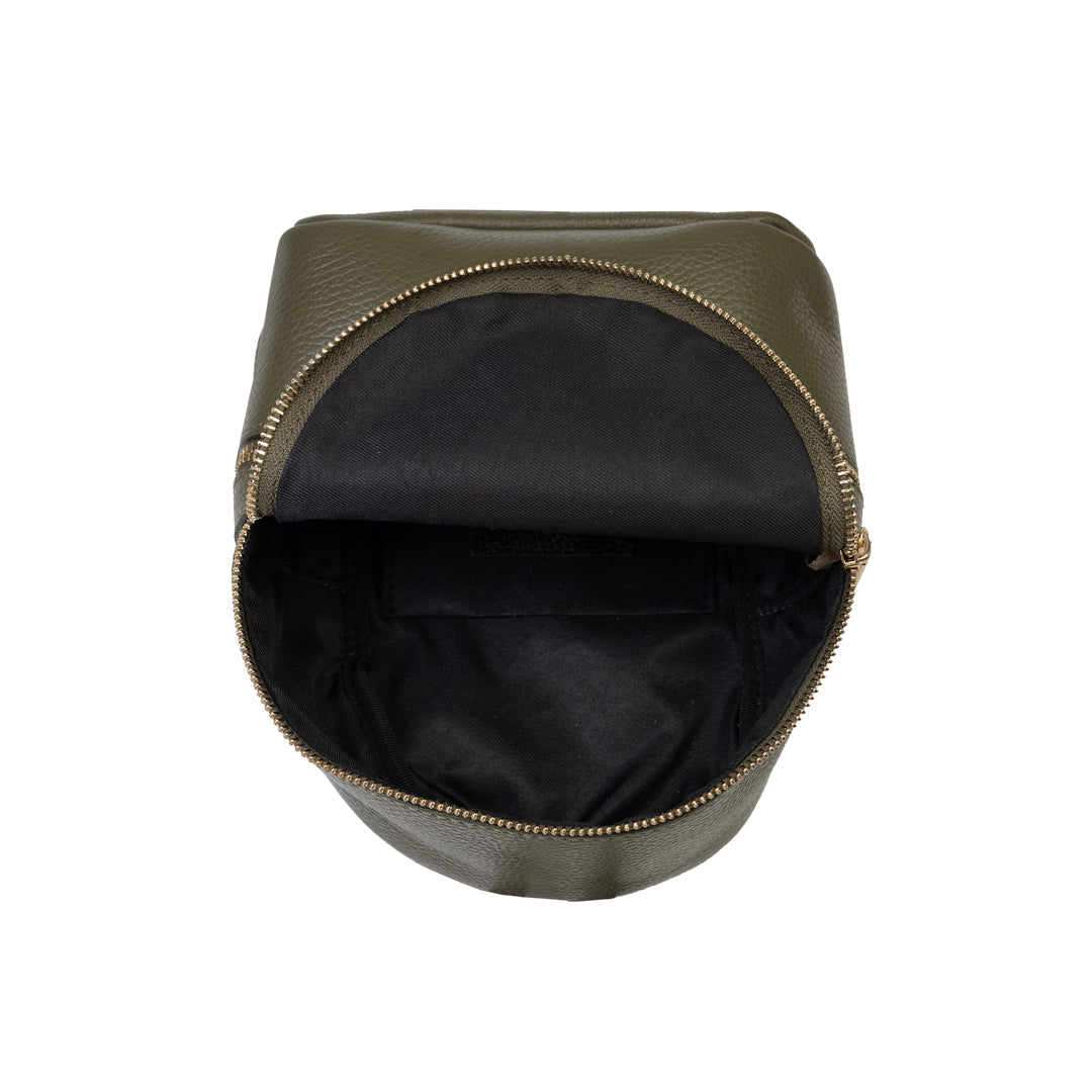 Mochila de mujer de piel auténtica verde militar Teen Spirit