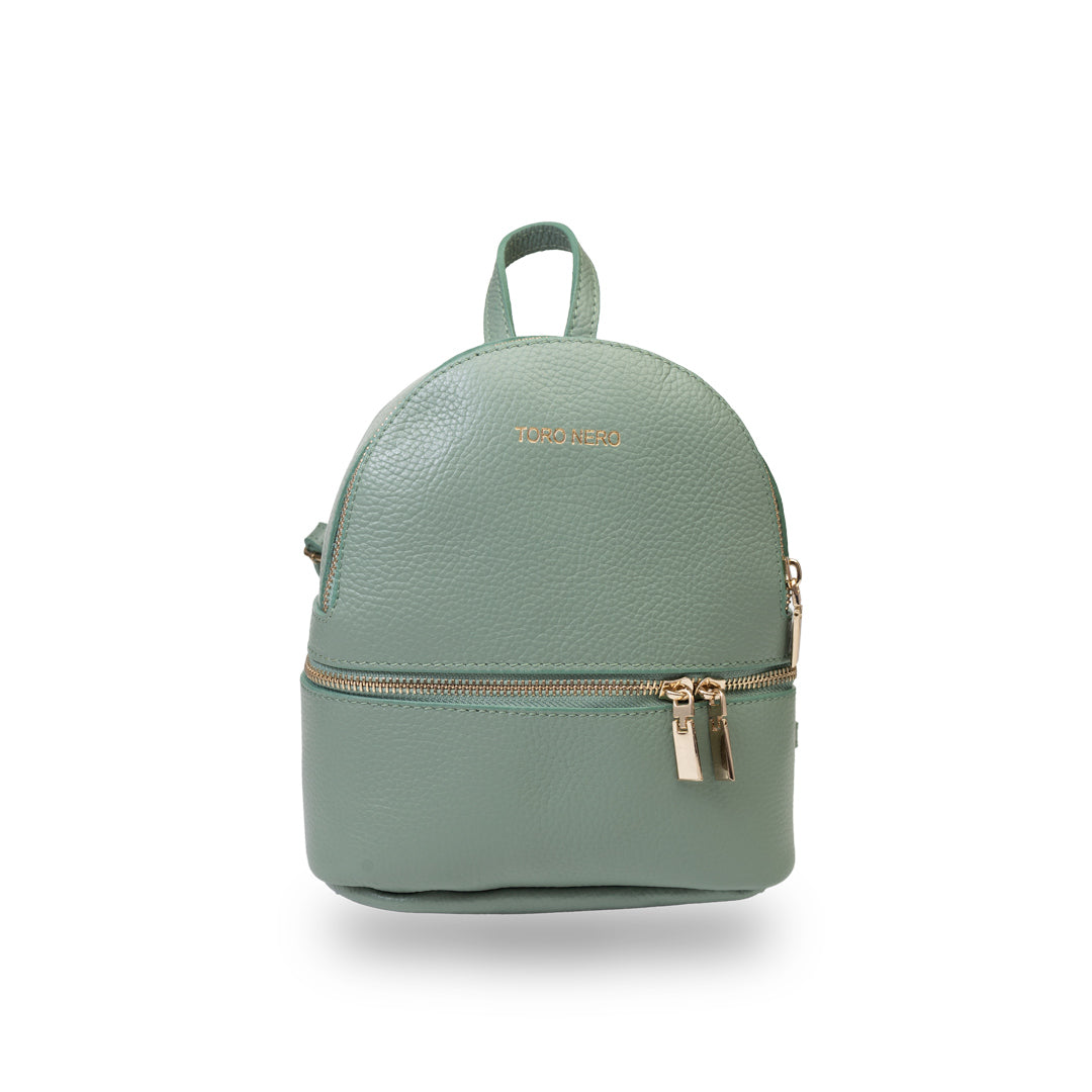 Mochila de mujer de cuero genuino verde salvia Teen Spirit