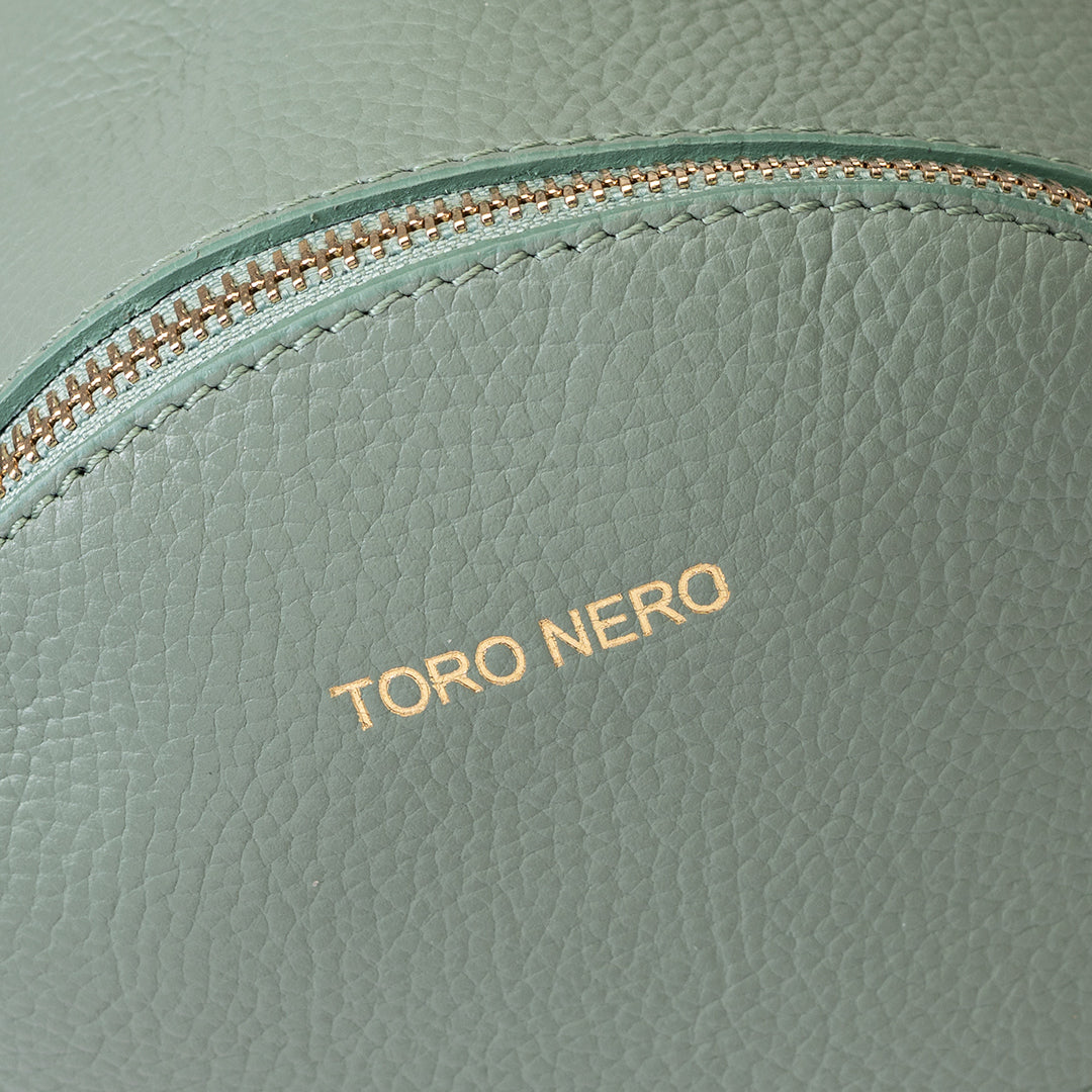 Mochila de mujer de cuero genuino verde salvia Teen Spirit