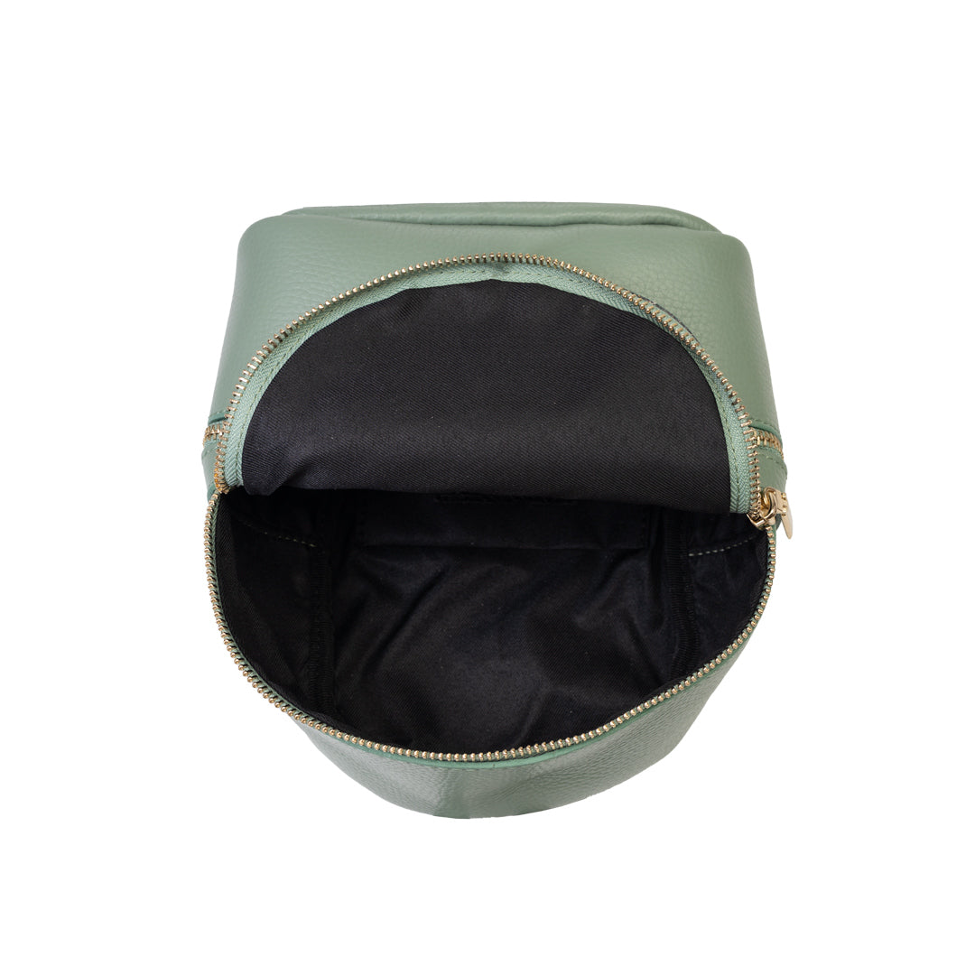 Mochila de mujer de cuero genuino verde salvia Teen Spirit
