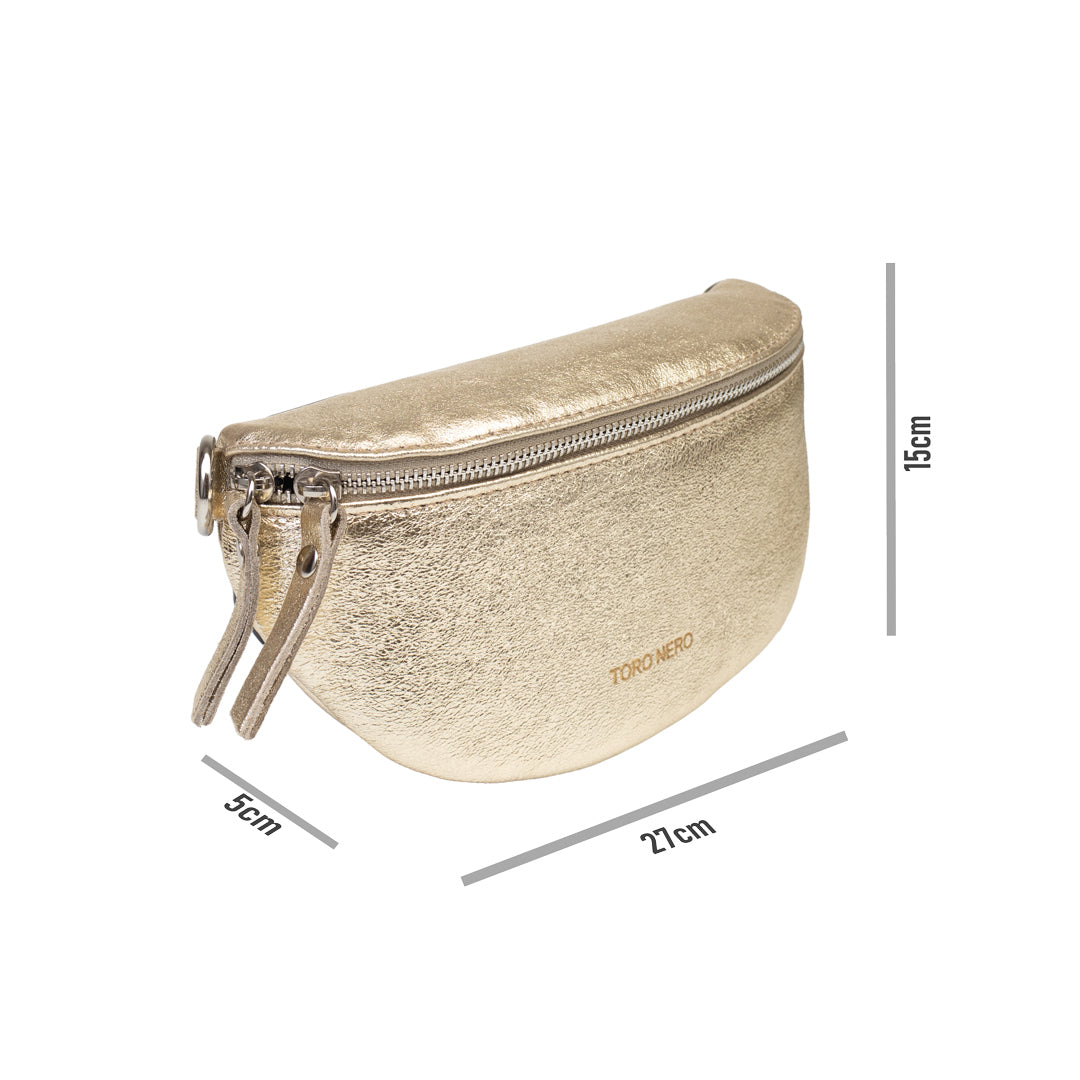 Riñonera de mujer de piel natural dorada Waist Glam