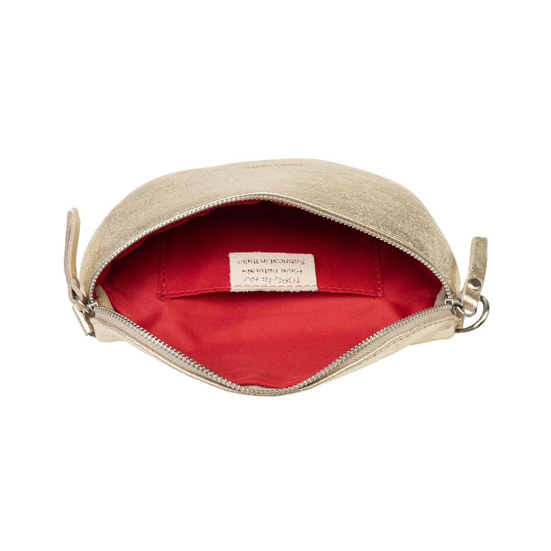 Marsupio da donna in vera pelle oro Waist Glam