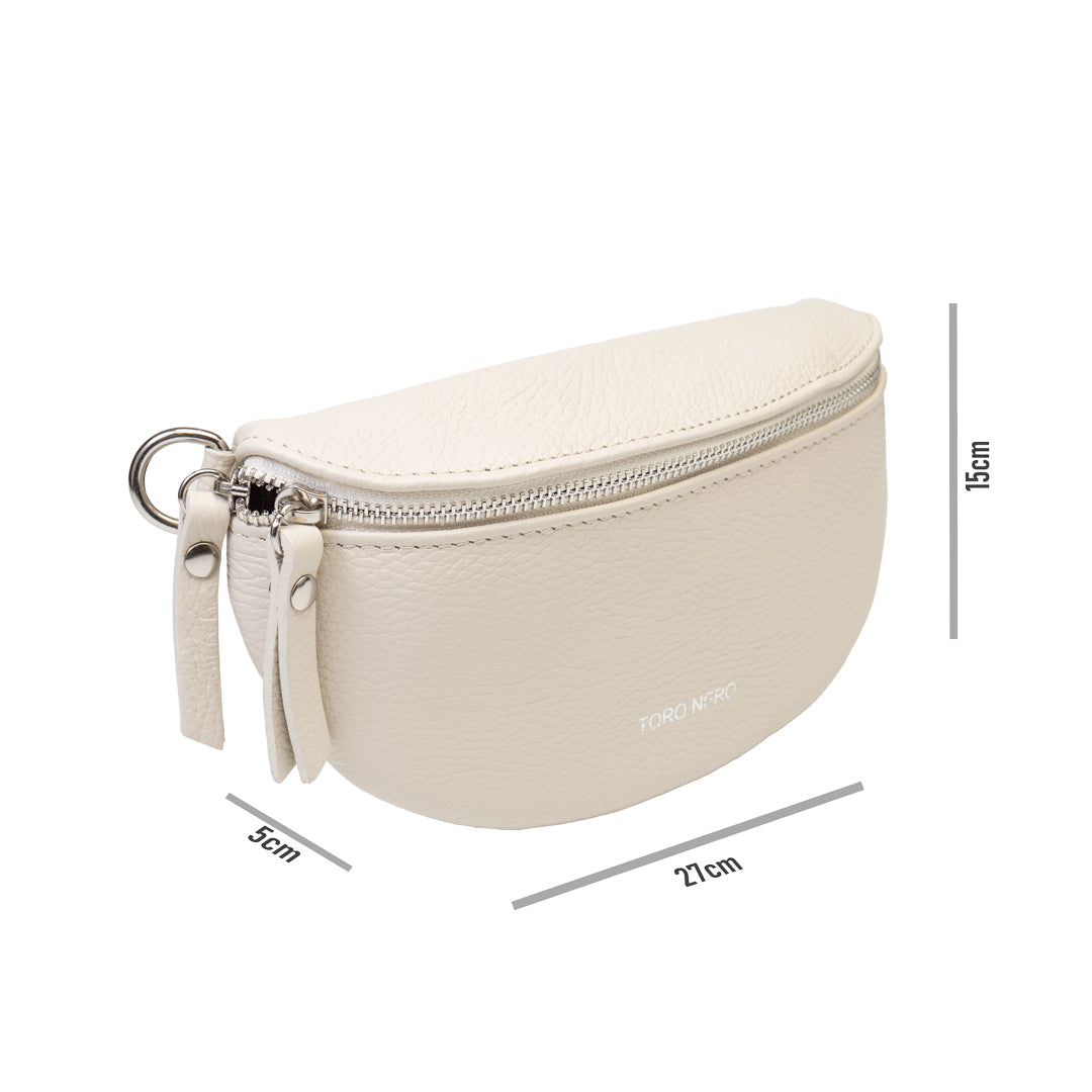 Riñonera de mujer de piel natural beige Waist Glam