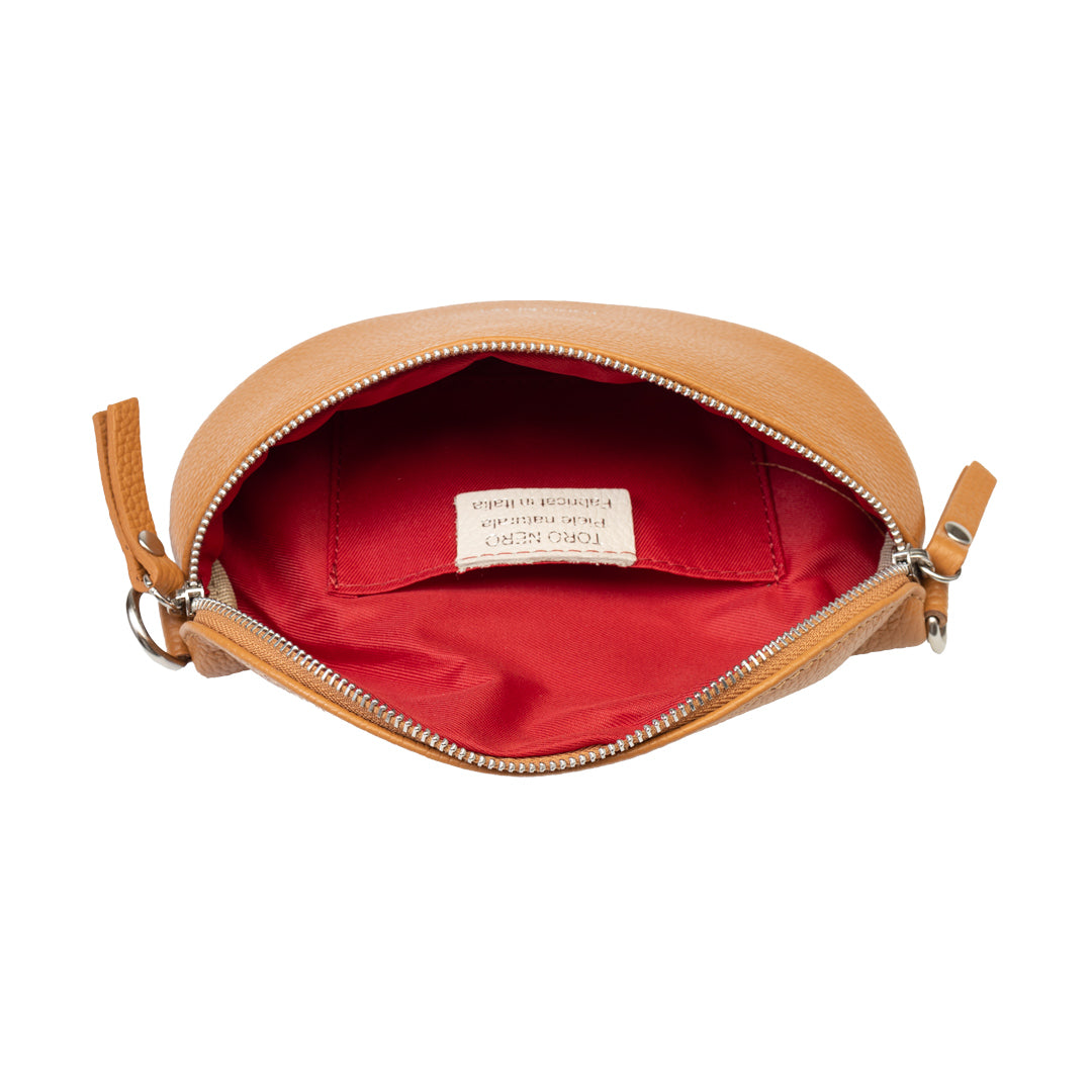 Riñonera de piel auténtica marrón para mujer Waist Glam