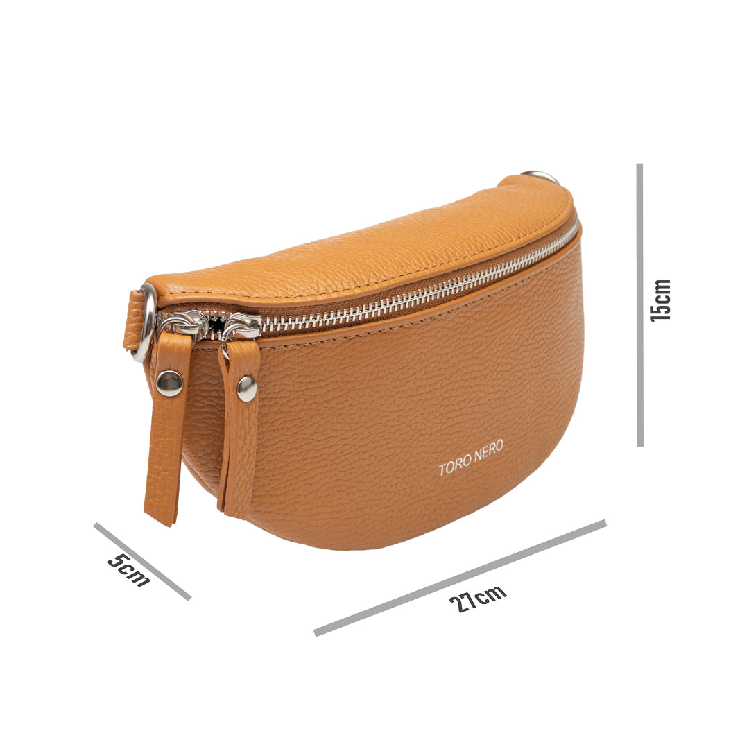 Marsupio donna in vera pelle marrone Waist Glam