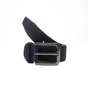 Cinturón para hombre de cuero natural negro Vang