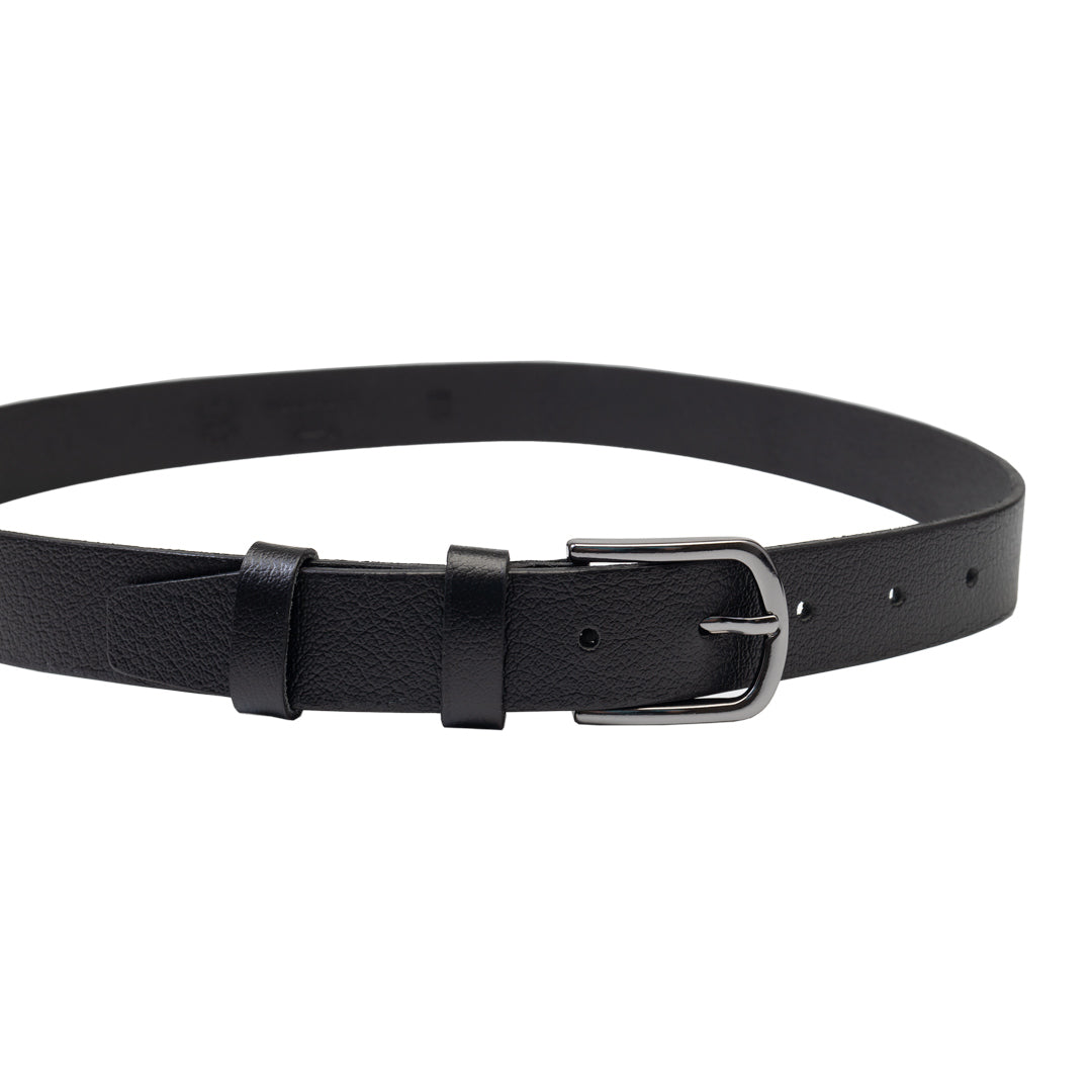 Cinturón para niños de cuero natural negro New kids