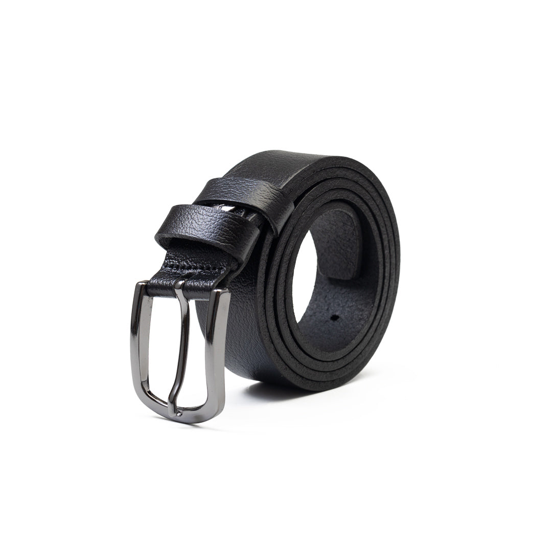 Cinturón para niños de cuero natural negro New kids