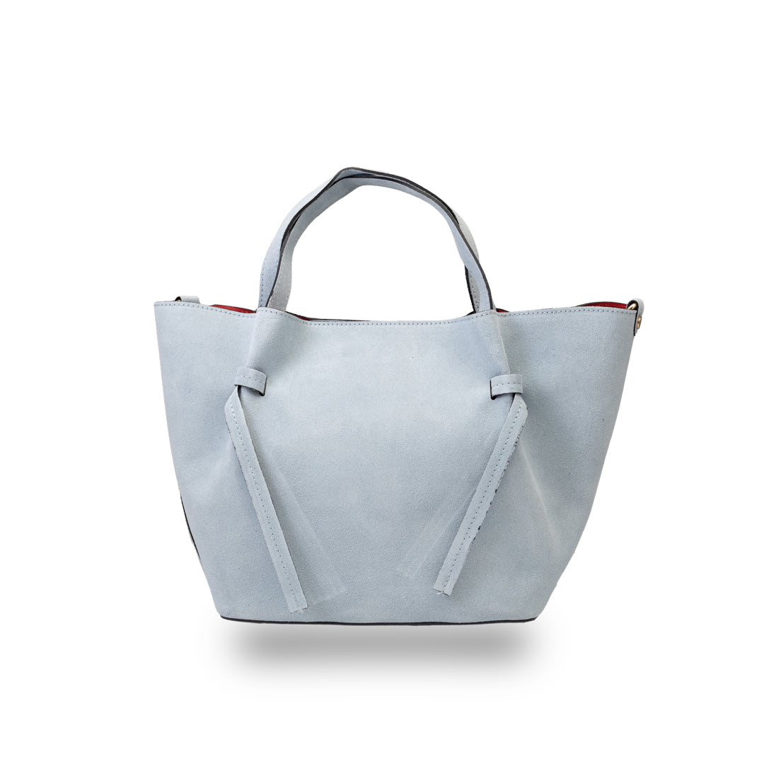 Bolso de mujer de ante natural azul claro Loretta
