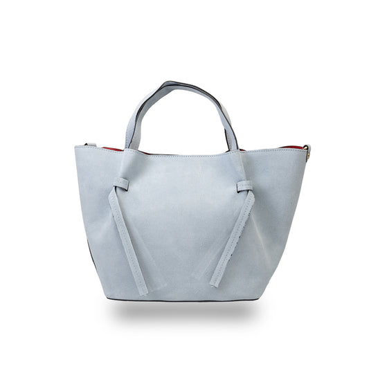 Bolso de mujer de ante natural azul claro Loretta