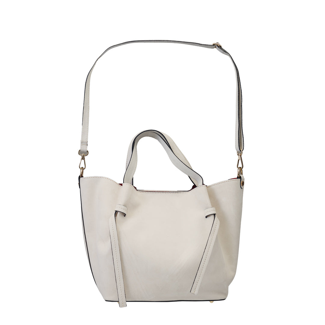 Bolso de mujer de ante natural beige Loretta