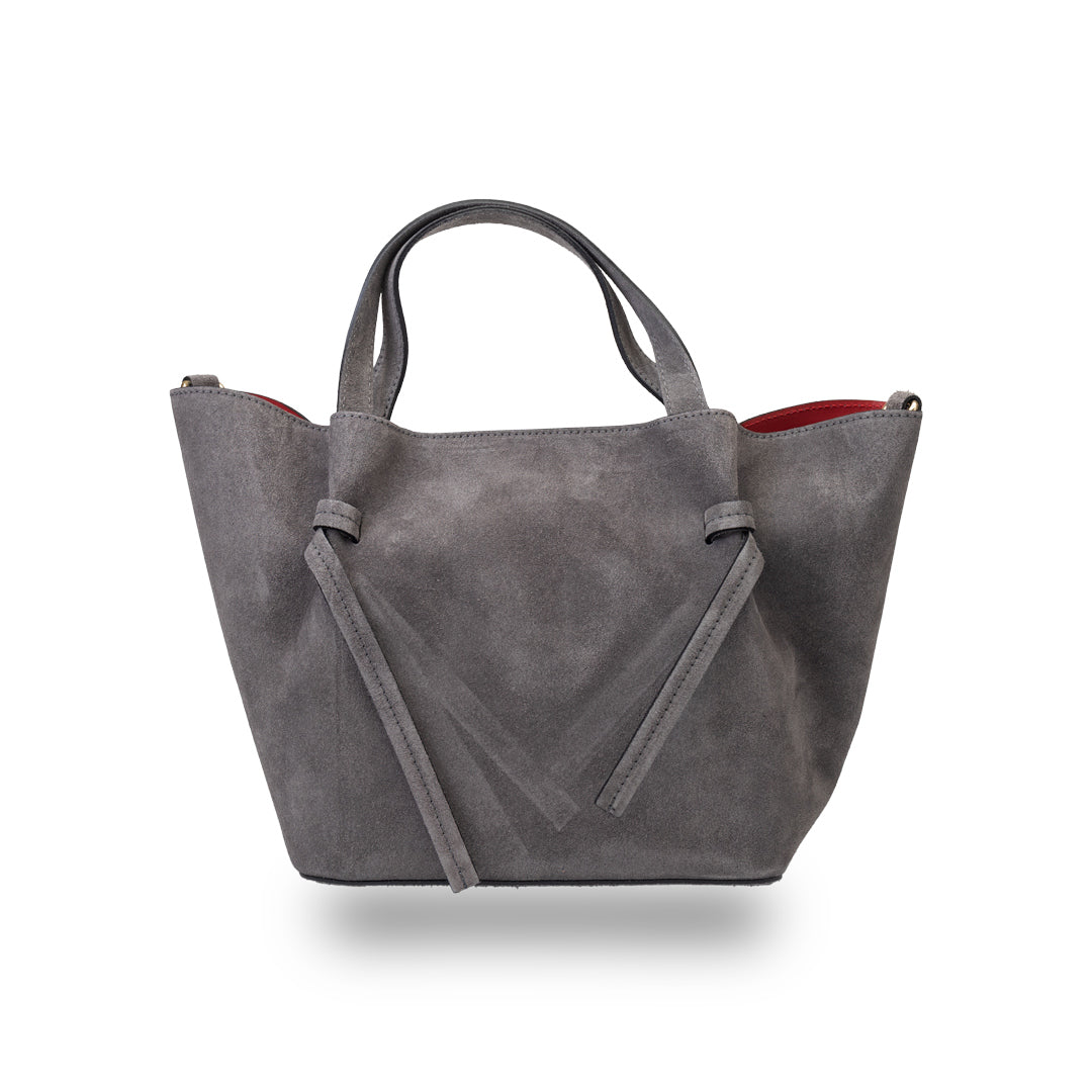 Bolso de mujer de ante natural gris Loretta